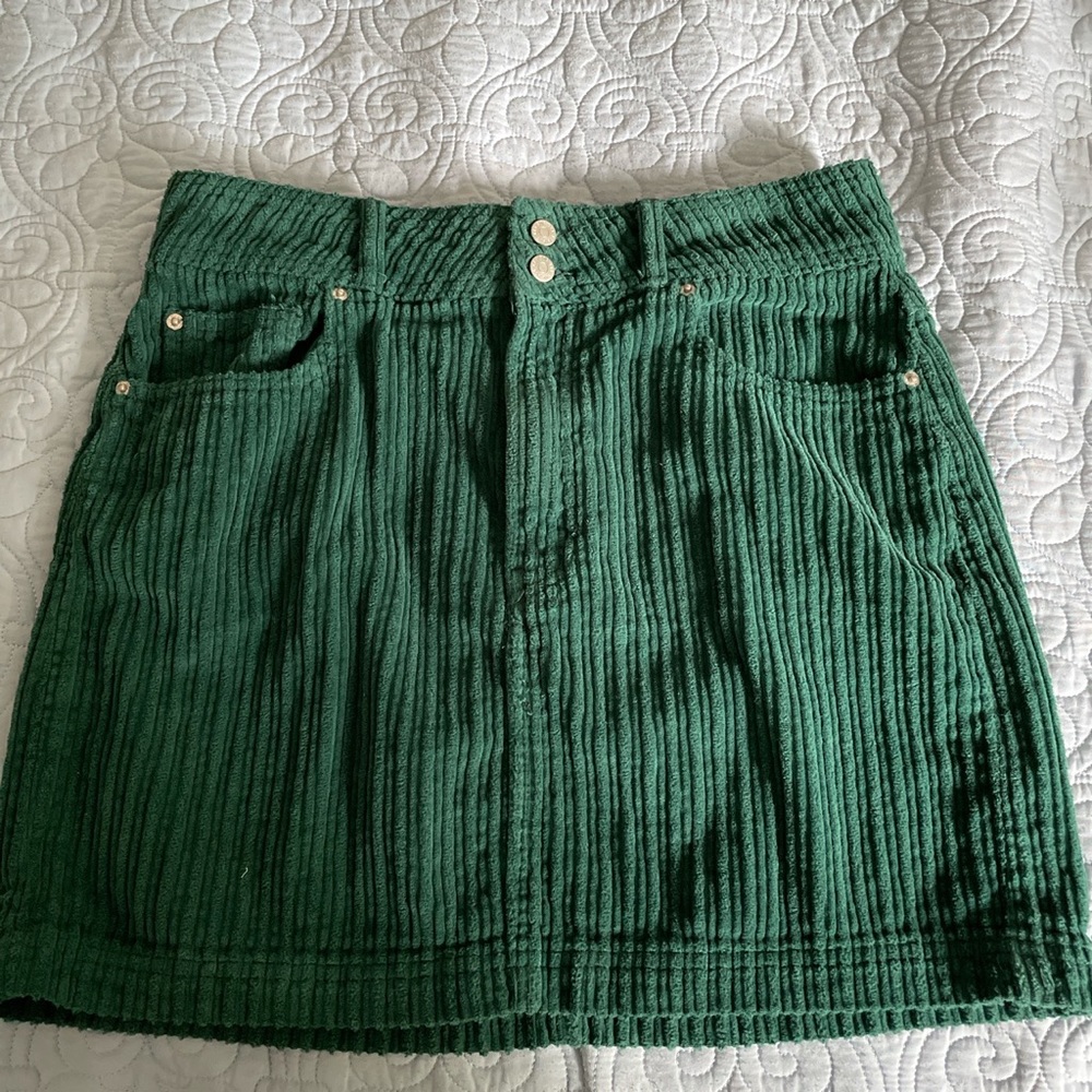 Urban outfitters green corduroy mini skirt